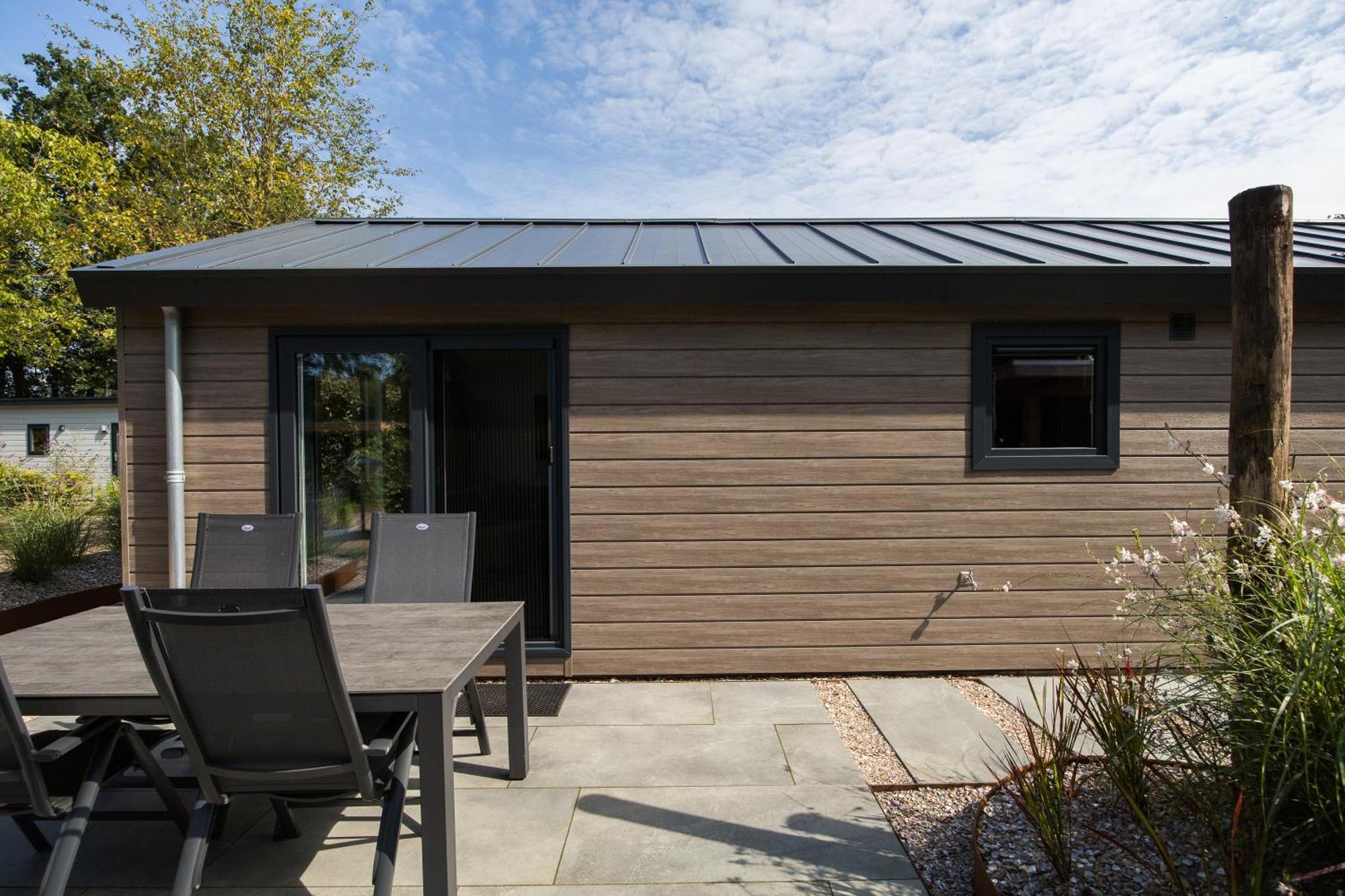 Modern Ingericht Chalet Op Groen Park Op De Veluwe Epe Exterior foto
